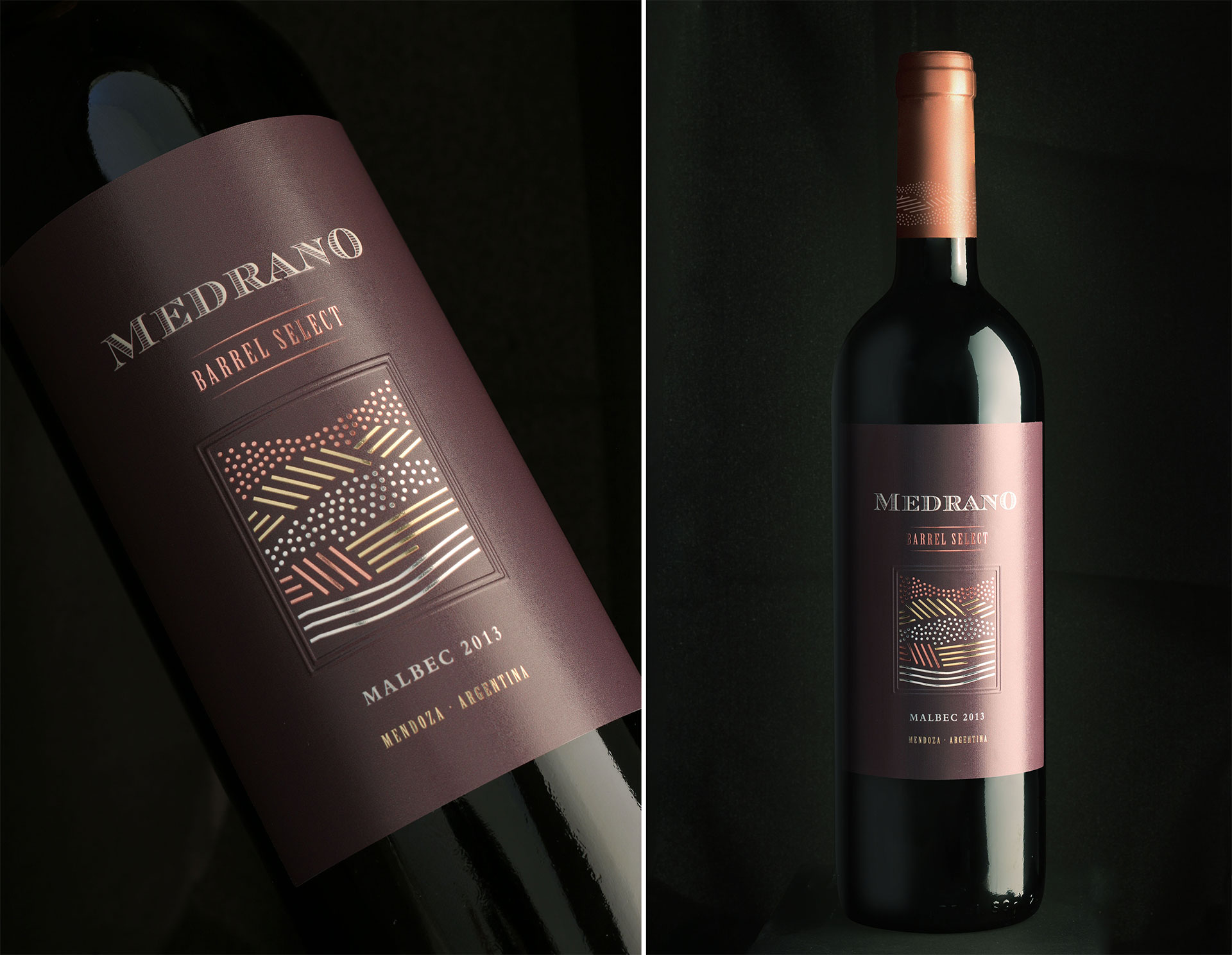 Wine Packaging Design. Medrano Barrel Select. Filus Wine.